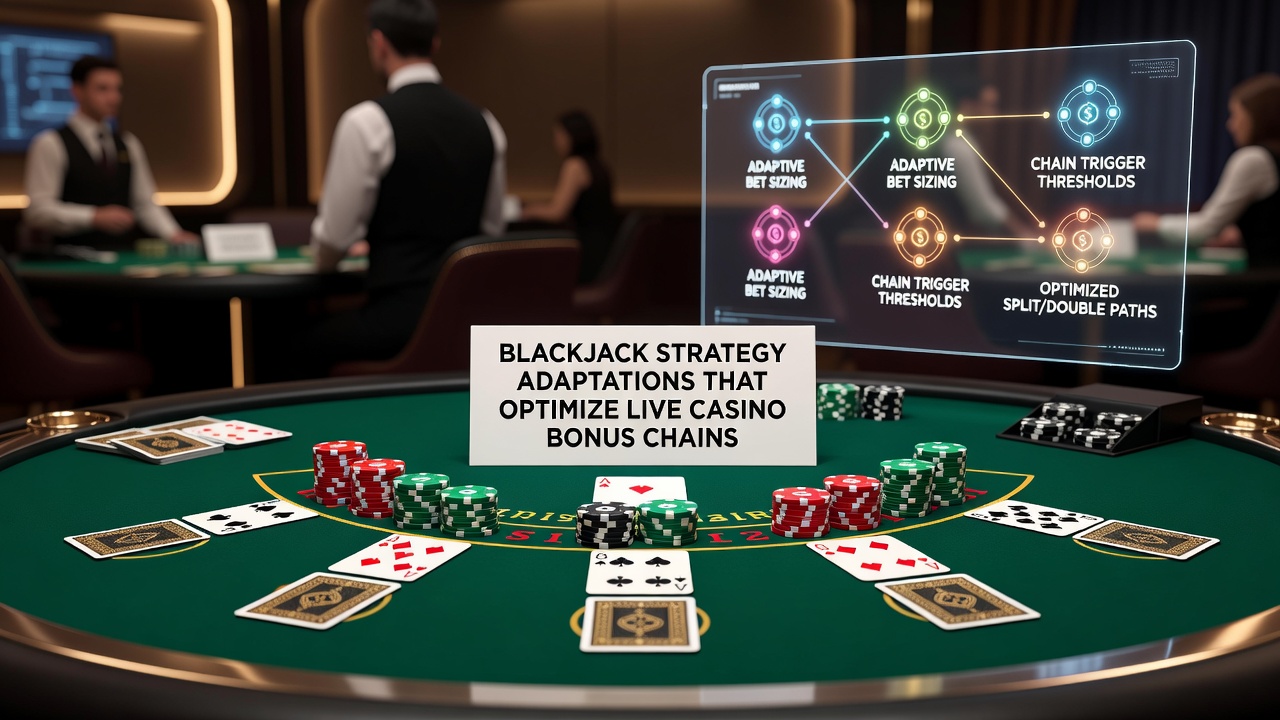 Live dealer blackjack interface displaying multiple betting options and strategy overlays