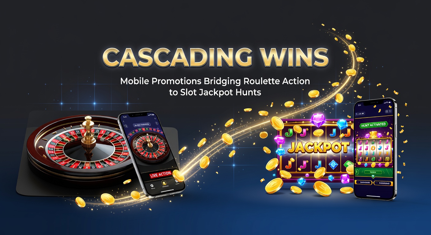 Cascade effect visualization: Roulette chips transforming into slot jackpot symbols on a mobile interface