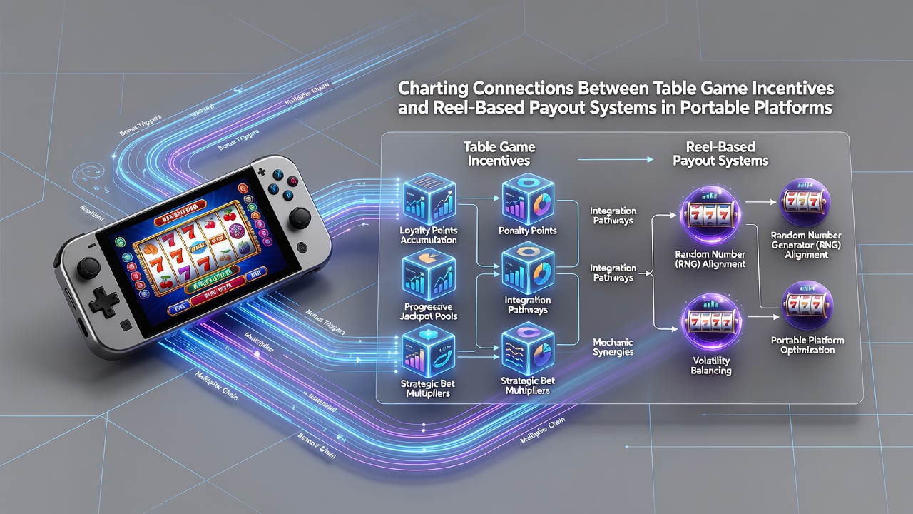 Detailed view of reel payout mechanics linked to table game incentives displayed on a portable screen