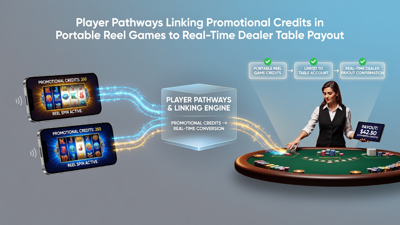 Illustration of integrated mobile and live dealer credit pathways with payout timelines