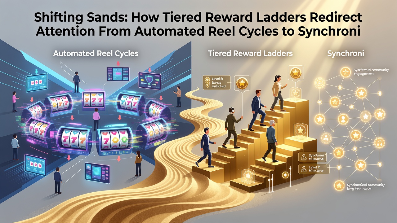 Illustration of synchronized live dealer tables on multiple mobile devices with tier reward overlays
